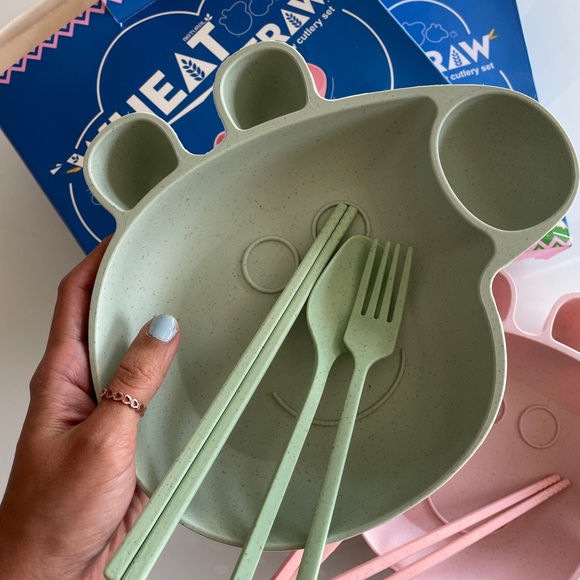 High Quality Wheat Straw Cutlery Set-Peppa - Picture 2 of 2